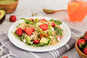strawberry feta spinach salad with cilantro lime dressing recipe