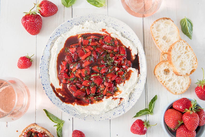 whipped feta dip with strawberries recipe